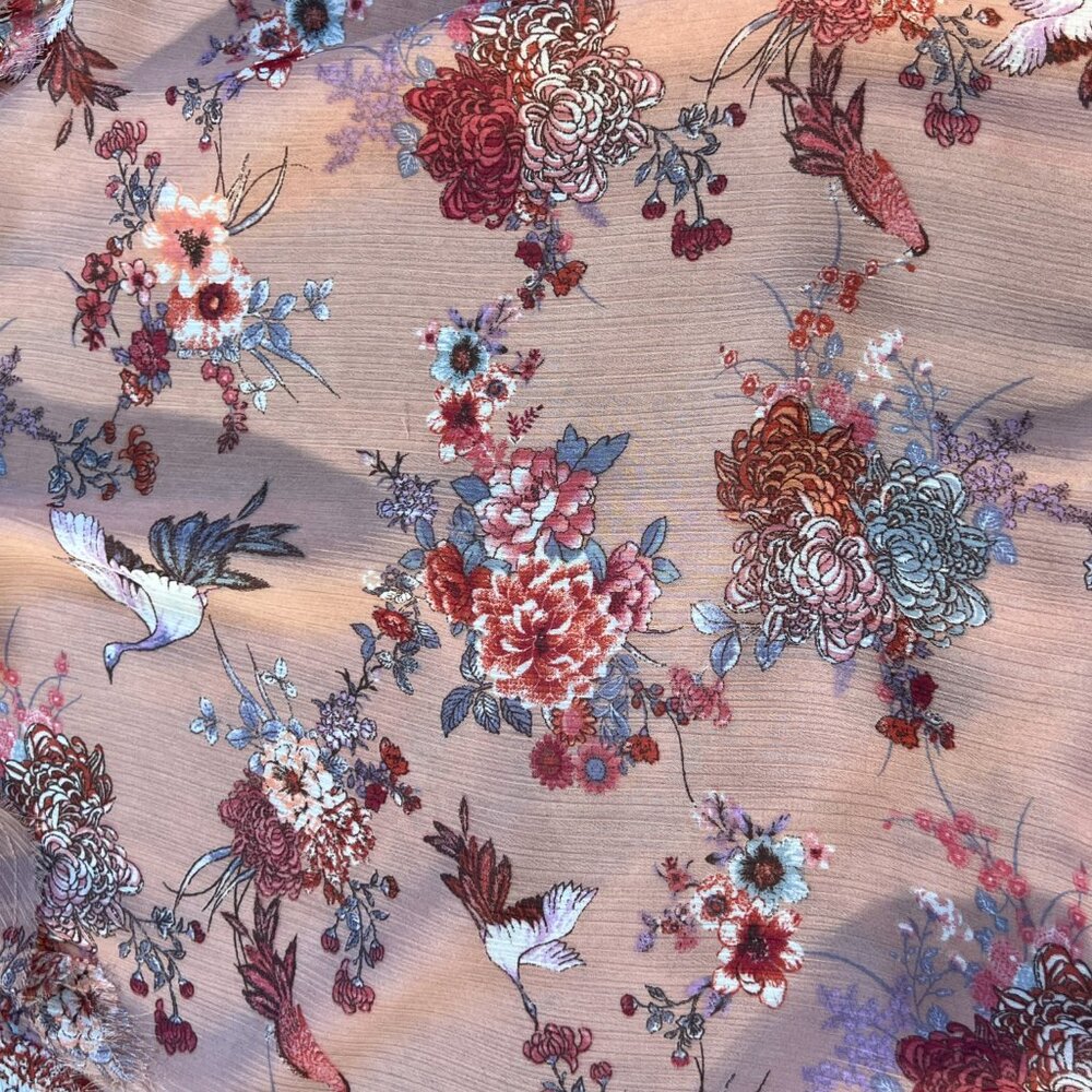 Gimmicks by BKE Buckle Ruffle Open Tie Back Boho Floral Top - Large - Picture 11 of 16